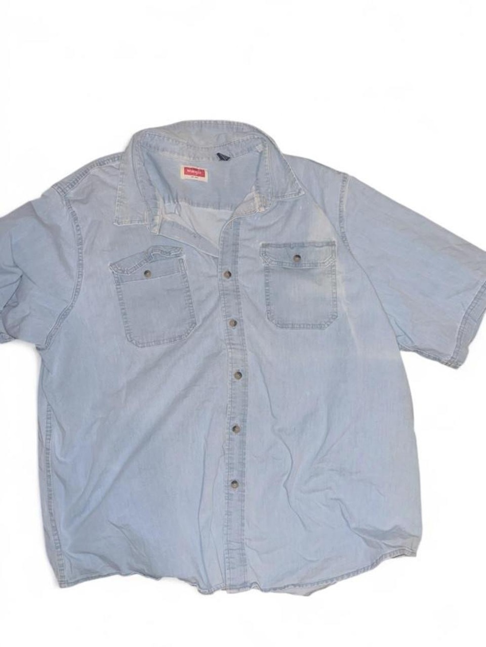 Wrangler Light Blue Short-Sleeve Denim Button-Up Shirt